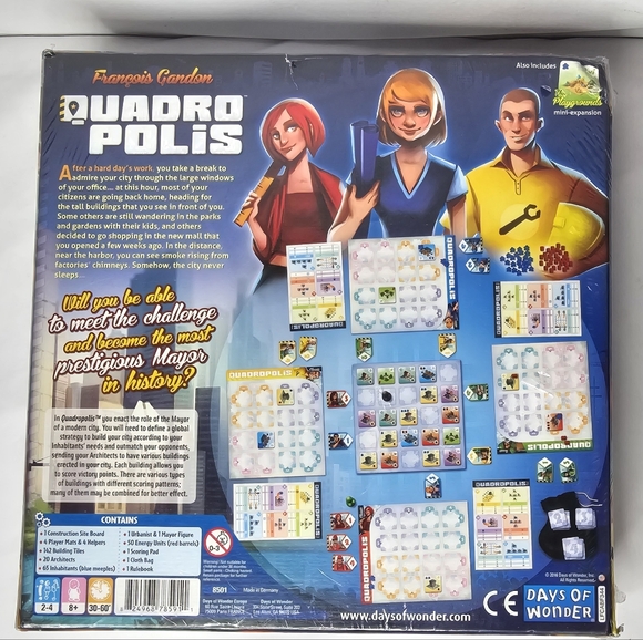 Quadropolis Board Game By Days Of Wonder with Playgrounds Expansion New Unopened - Picture 4 of 5